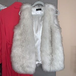 Glamorous white fur vest
